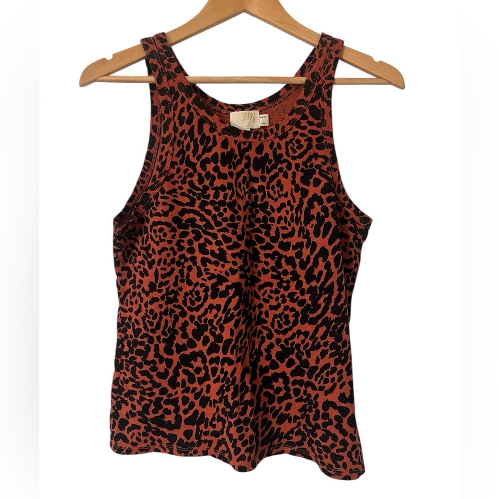 Nation LTD‎ Birkin Cheetah Print Cotton Tank Top Size Large